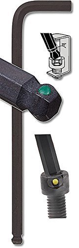 Bondhus 75712 Tagged and Barcoded 1/4 ProHold Ball End Tip Hex Key L-Wrench with ProGuard Finish and Long Arm,...