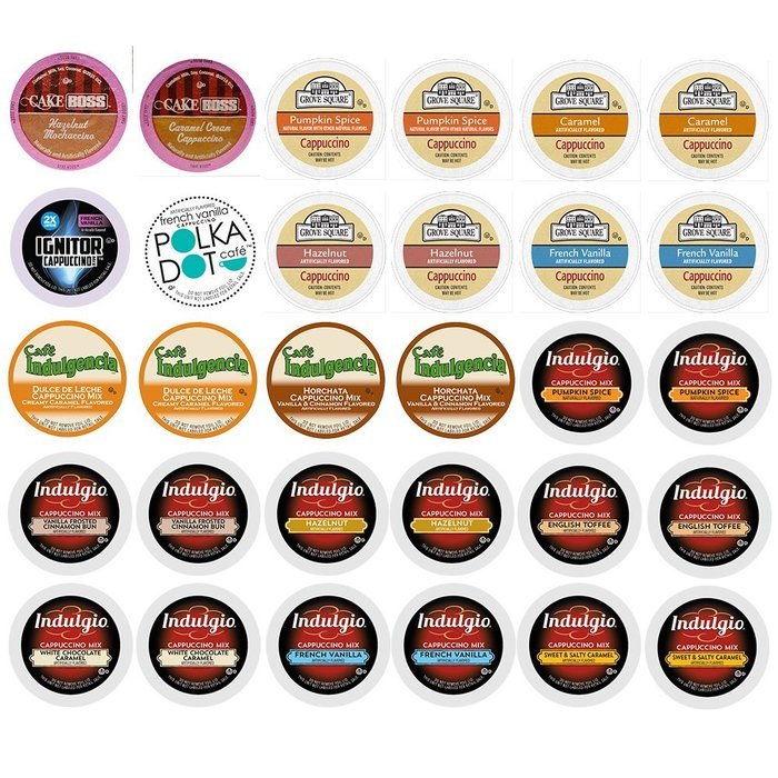 30-count CAPPUCCINO Single Serve cups for Keurig K cups Brewer Variety Pack Sampler