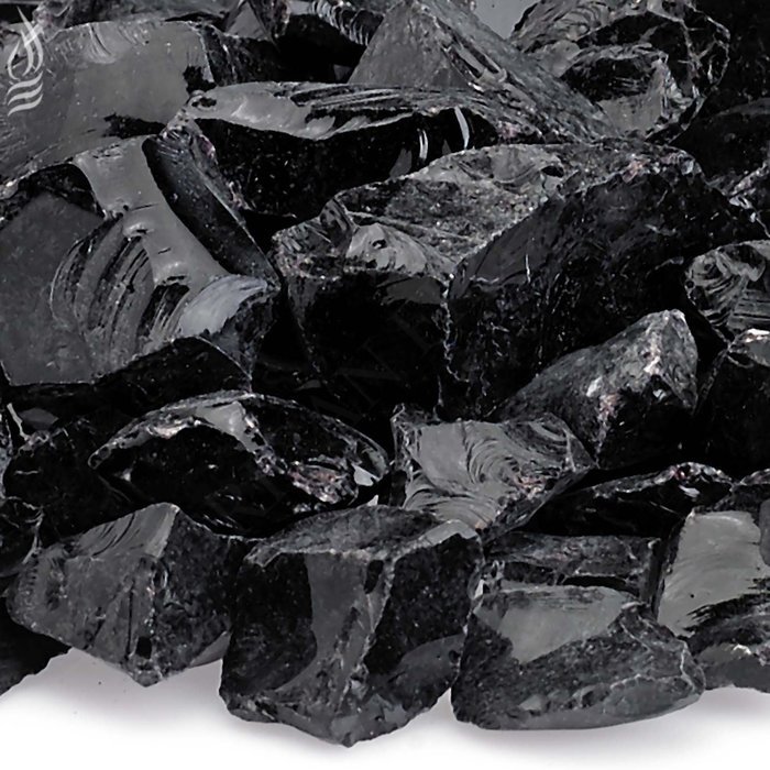 American Fireglass 9 to 12mm Fire Pit and Outdoor Fireplace Glass, Small, 10-Pound, Dark Blue N3