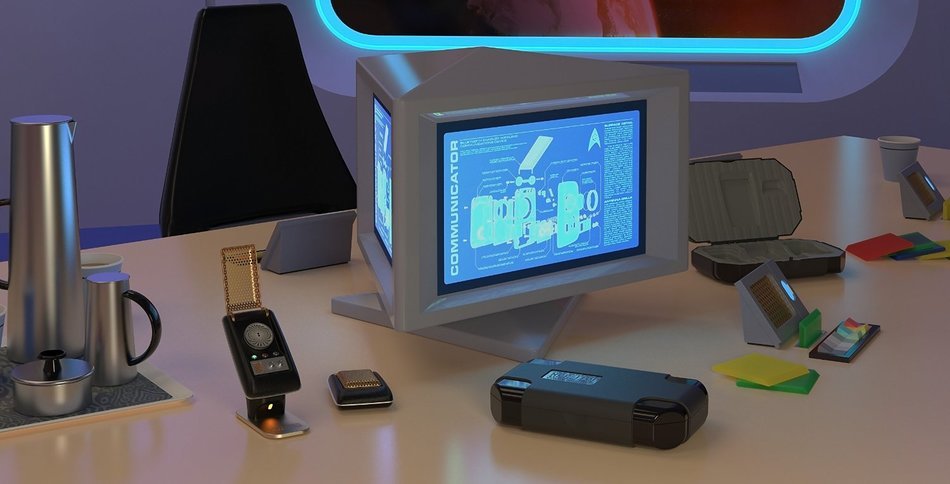 Star Trek: TOS Bluetooth Communicator - Cell Phone Handset and Speaker - With Collectible Display Case N3