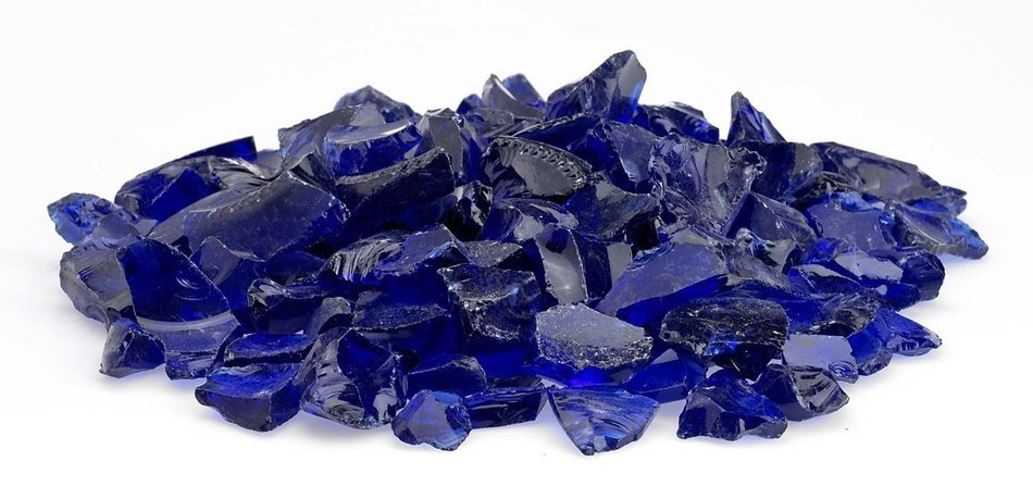 American Fireglass 9 to 12mm Fire Pit and Outdoor Fireplace Glass, Small, 10-Pound, Dark Blue N6