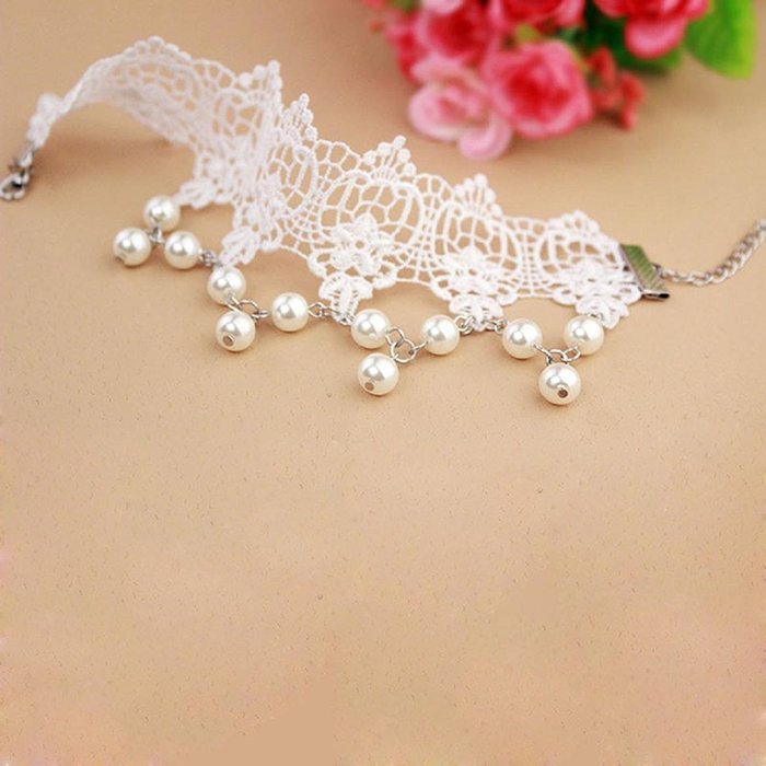 Susenstone&reg;Women Jewelry Gothic Fresh Sweet Lace Pearl Anklet N2