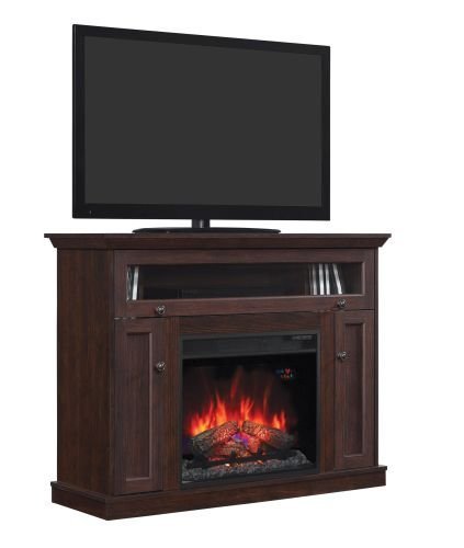 Windsor TV Stand with 23" Infrared Quartz Fireplace, Midnight Cherry