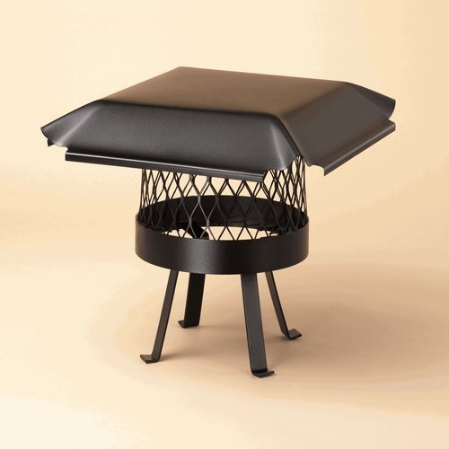 Draft King CBO8 Round Black Bolt On Galvanized Steel Single Flue Chimney Cap, 8"