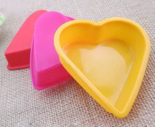 Heart Cake Stencil Chocolate Muffin Cupcake Baking Cup Diy Soft Silicone Mold Non-Stick Bakeware Tools 3Pcs/Set