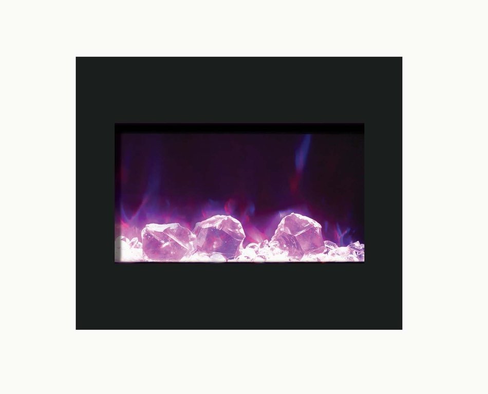 Amantii ZECL-26-2923-BG Zero Clearance Series Built-In Electric Fireplace with Ice Media Kit, 26 Inch N10