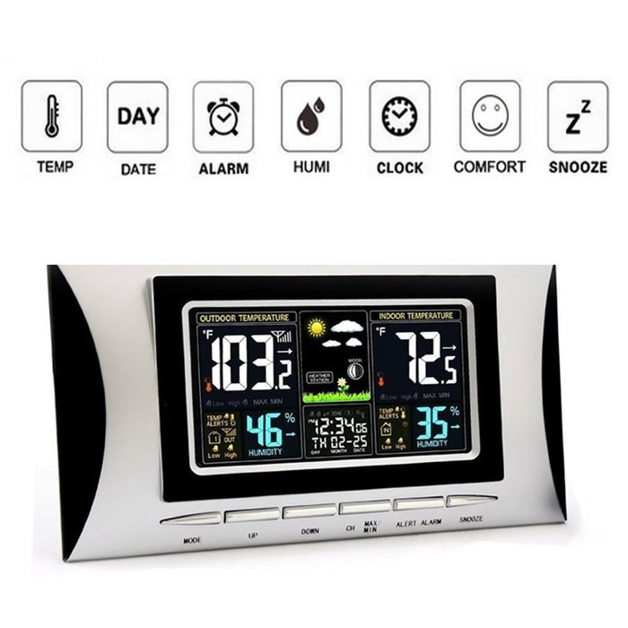 Atomic Digital Weather Station Digital Thermometer with Indoor Outdoor Remote Sensor N3