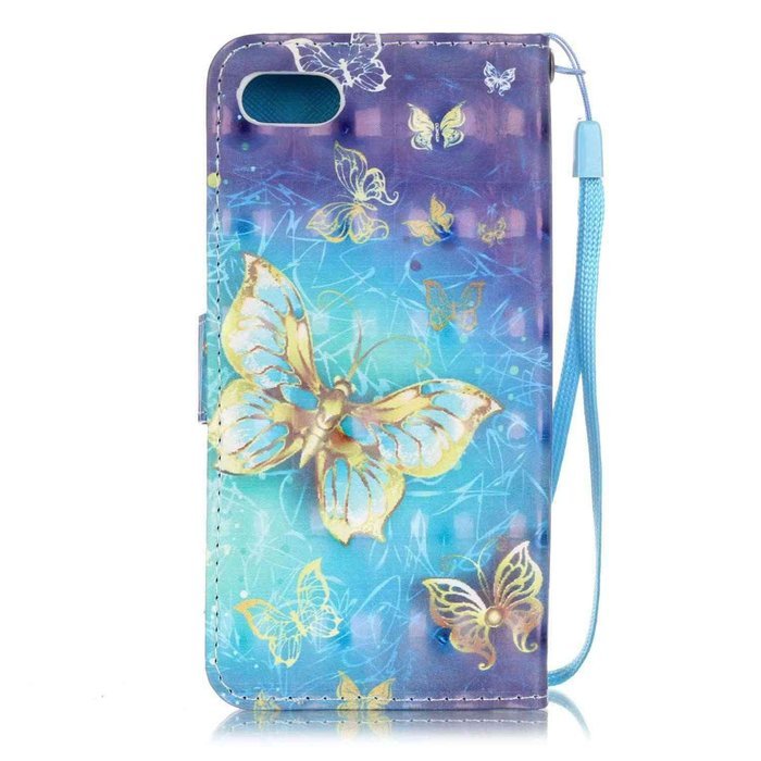 iPhone 7 Case,Yaheeda [3D Colored Drawing] [Flip Fit] Premium PU Leather Card-Slots Cash-Slots & Kickstand [Anti-Scratches... N4