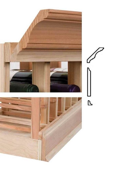 4 ft. Molding w 5.25 OG Base & Crown (All-Heart Redwood - Light Stain)