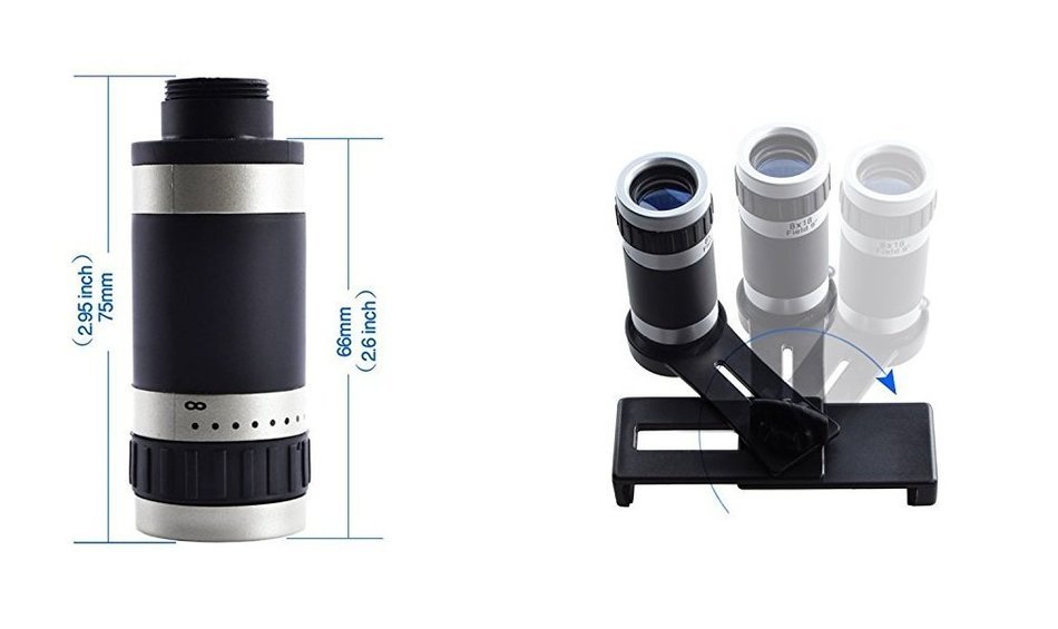 3 In 1 Universal Phone Camera Lens Kit with 0.4X Super Wide Angle Lens, 180 Degree Fish Eye Lens and 10X Macro... N24