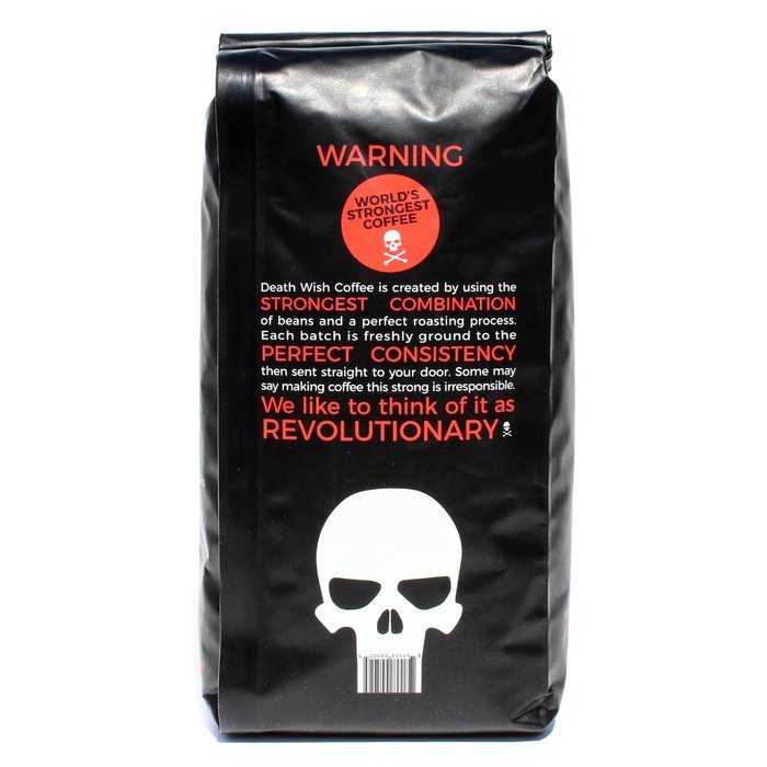 Death Wish Ground Coffee, The World's Strongest Coffee, Fair Trade and USDA Certified Organic, 16 Ounce N2