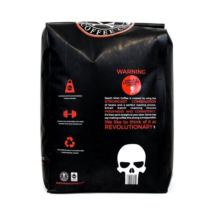 Death Wish Ground Coffee, The World's Strongest Coffee, Fair Trade and USDA Certified Organic, 16 Ounce N4