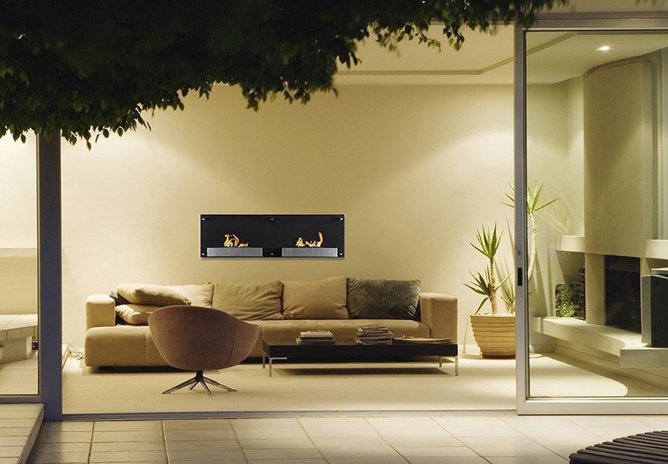 Moda Flame Faro Wall Mounted Bio Ethanol Ventless Fireplace N2