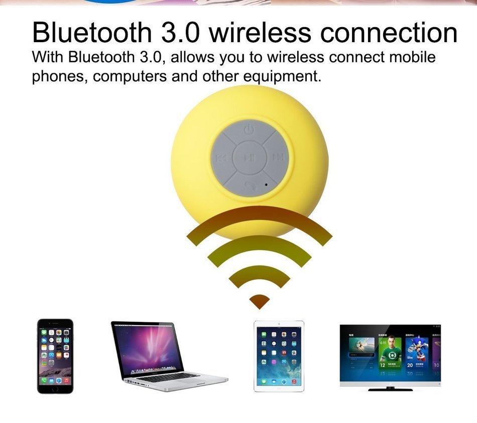 Amazing She-Water Resistant Bluetooth 3.0 Shower Speaker with Dedicated Suction Cup for Showers Bathroom Pool... N7