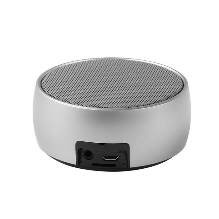 SARON Ultra Portable Bluetooth Wireless Speaker with Microphone for Smartphones/Tablet/Laptops Silver Color N3