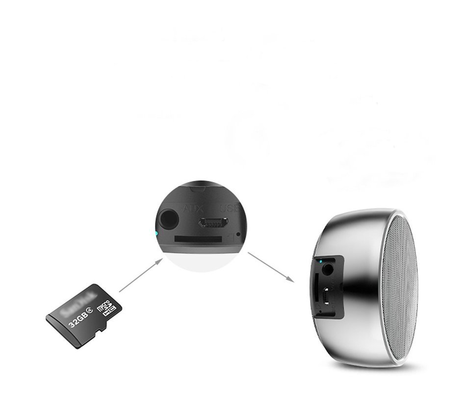 SARON Ultra Portable Bluetooth Wireless Speaker with Microphone for Smartphones/Tablet/Laptops Silver Color N6