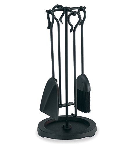 Compact Fireplace Tool Set, in Black