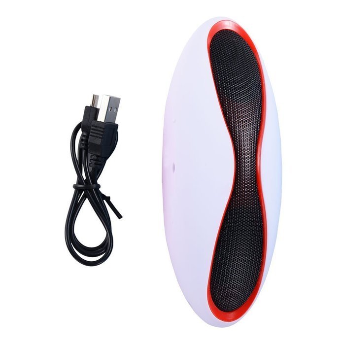 Mini Rugby Shape Wireless Bluetooth Speaker Support USB Drive/TF Card/Hands-free Call (White) N3