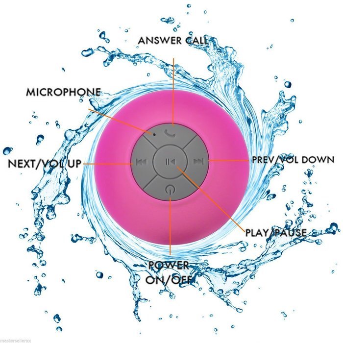 Amazing She-Water Resistant Bluetooth 3.0 Shower Speaker with Dedicated Suction Cup for Showers Bathroom Pool... N10