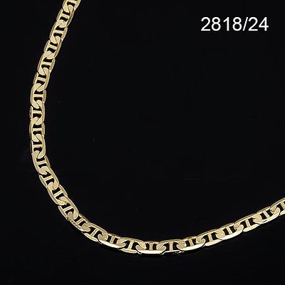 Men's 14K Yellow Gold Plated 24 Inches Link Chain Necklace 3 mm 2818/24