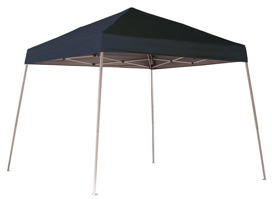 10x10 Slant Leg Pop-up Canopy, Checkered Flag Cover, Black Roller Bag N15