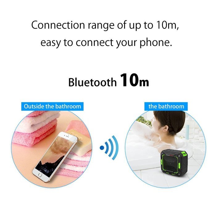 SoundPEATS P2 Wireless Waterproof Portable Bluetooth Speakers with Bult in Mic - Green N7
