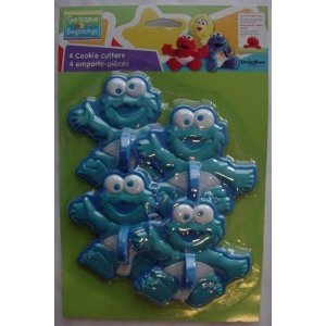 Sesame Street BABY COOKIE MONSTER Cookie Cutters (Pack of 4) 3 1/4" Tall N2