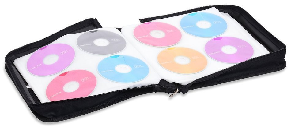 288 Capacity CD/DVD Carrying Case - Black - with New and Improved Inserts, double the thickness and all tabs pulled