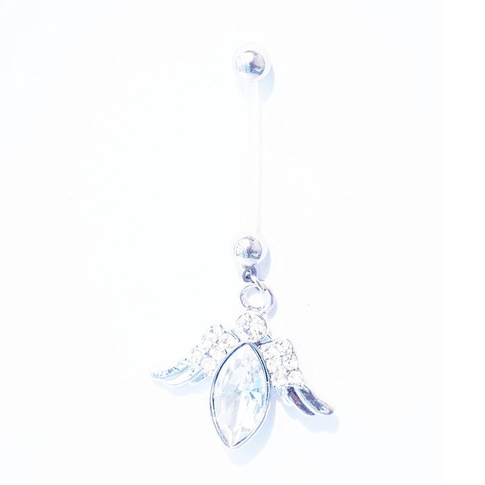 Dedegui Plastic Bar for Pregnant Women Moth Shape 14g Belly Button Navel Ring Body Piercing Jewelry