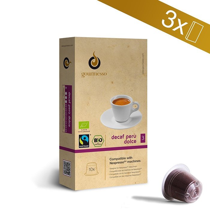 Gourmesso Decaf Per&ugrave; Dolce - 30 Nespresso&reg; compatible coffee capsules (30 capsules) N5