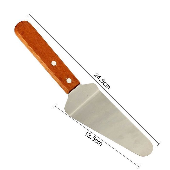 Triangle Pizza Spade Wooden Handle Cake Shovel Bread Spatula Stainless Steel Kitchen Baking Tools.
