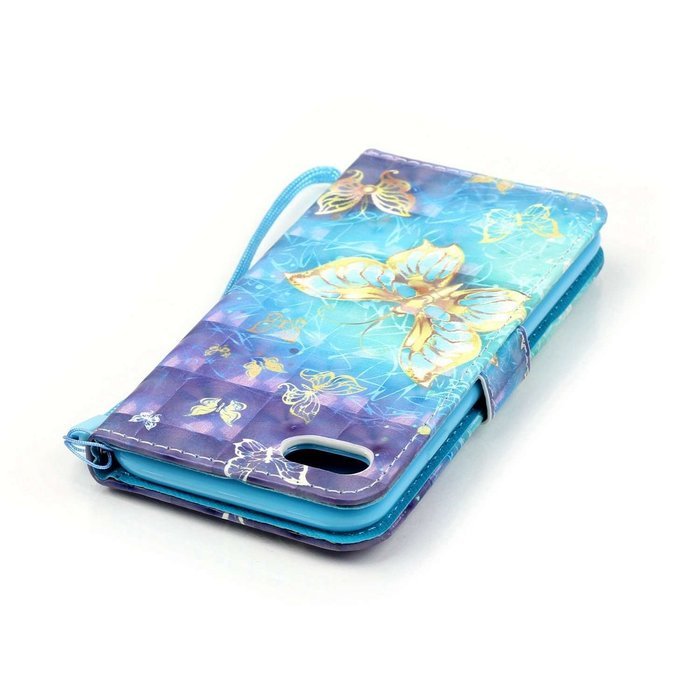 iPhone 7 Case,Yaheeda [3D Colored Drawing] [Flip Fit] Premium PU Leather Card-Slots Cash-Slots & Kickstand [Anti-Scratches... N9