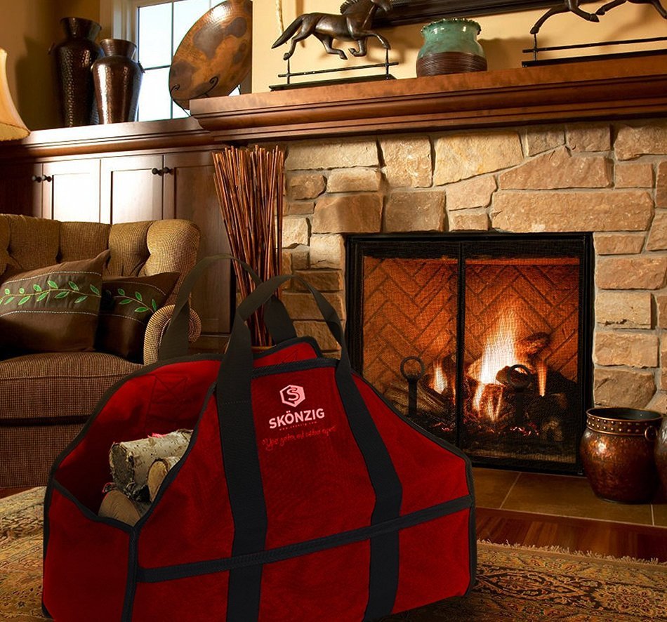 Skonzig Premium Firewood Carrier and Holder, Genuine, Super Durable Canvas, Heavyduty Log Tote, Build To Last,... N2