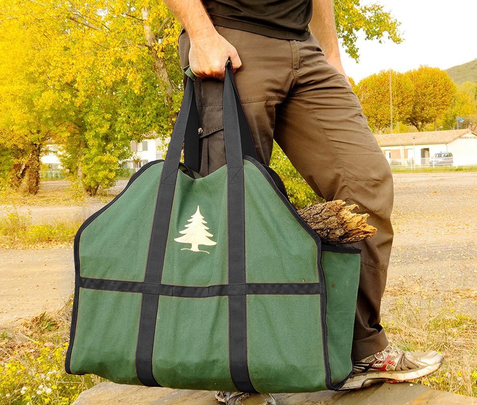 Skonzig Premium Firewood Carrier and Holder, Genuine, Super Durable Canvas, Heavyduty Log Tote, Build To Last,... N3
