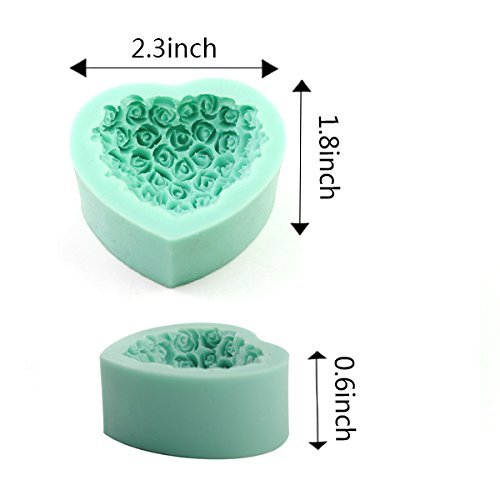 2win2buy Heart Shape Rose DIY Silicone Mould Cake Fondant Mold Soap Mold Chocolate Candy Baking Tools N2