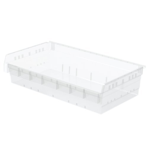 Akro-Mils 30838 ShelfMax 8 Plastic Nesting Shelf Bin Box, 18-Inch x 33-Inch x 8-Inch, Clear, 4-Pack by Akro-Mils
