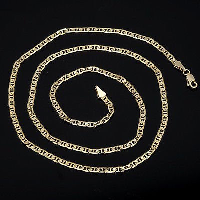 Men's 14K Yellow Gold Plated 24 Inches Link Chain Necklace 3 mm 2818/24 N2