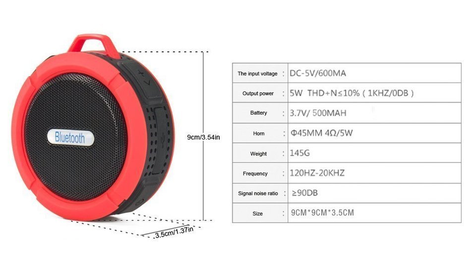 Boss Fitness Products - Portable Bluetooth Speaker - Compact Sports Travel Speaker N7