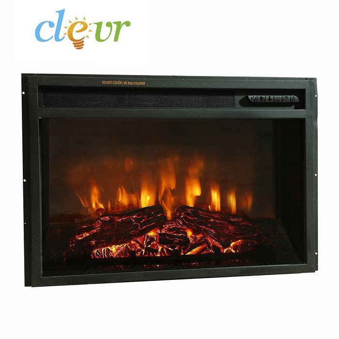 Clevr 26" 1400W Adjustable Electric Wall Insert Fireplace Heater W/Remote N5