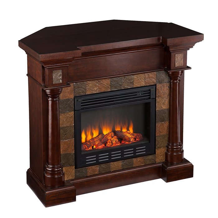 Southern Enterprises AMZ8478FE Chancellor Faux Slate Convertible Electric Fireplace, Espresso N4