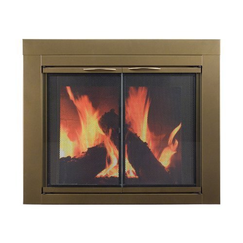 Pleasant Hearth Ashlyn Medium Glass Fireplace Doors N2