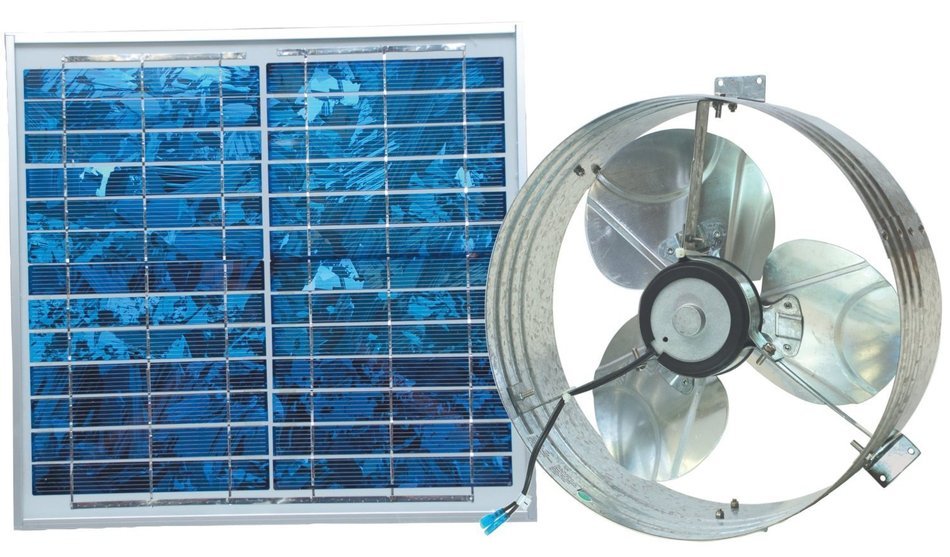 Brightwatts Galvanized Steel Rust Prevention and High Efficiency Blades Solar Gable Attic Fan, Brushless DC Motor