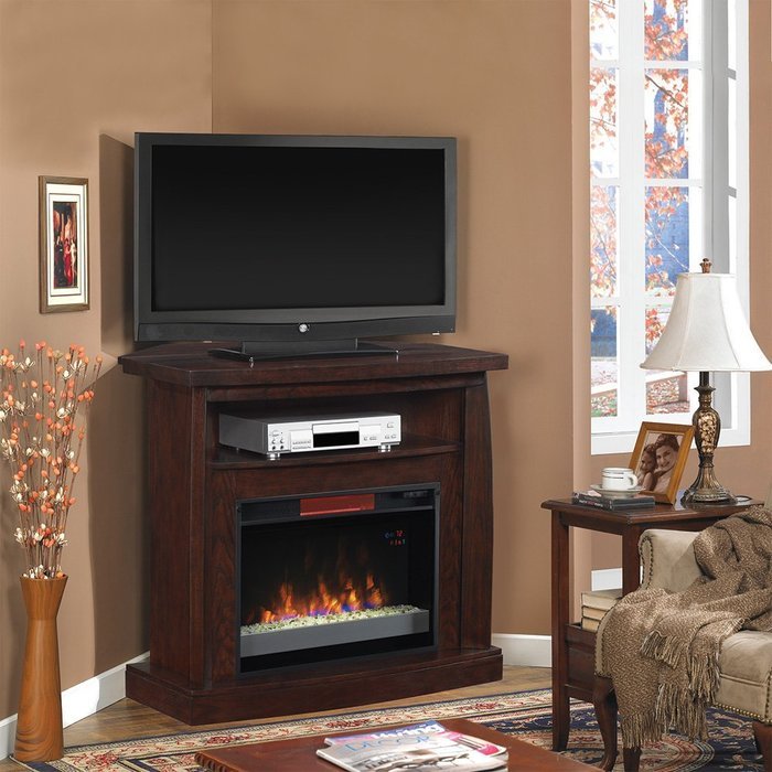 ClassicFlame 26DE6989-X144 Boomerang Wall or Corner TV Stand for TVs up to 47" (Electric Fireplace Insert sold... N2