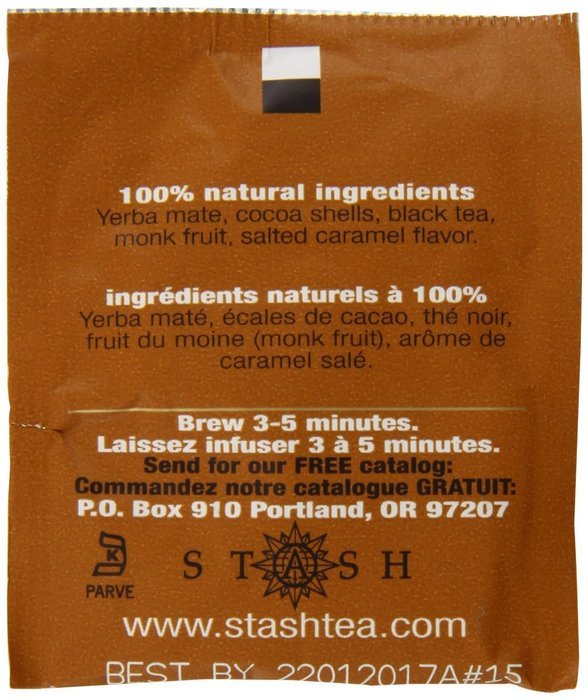 Stash Tea Teabags, Salted Caramel Mate, 100 Count N2