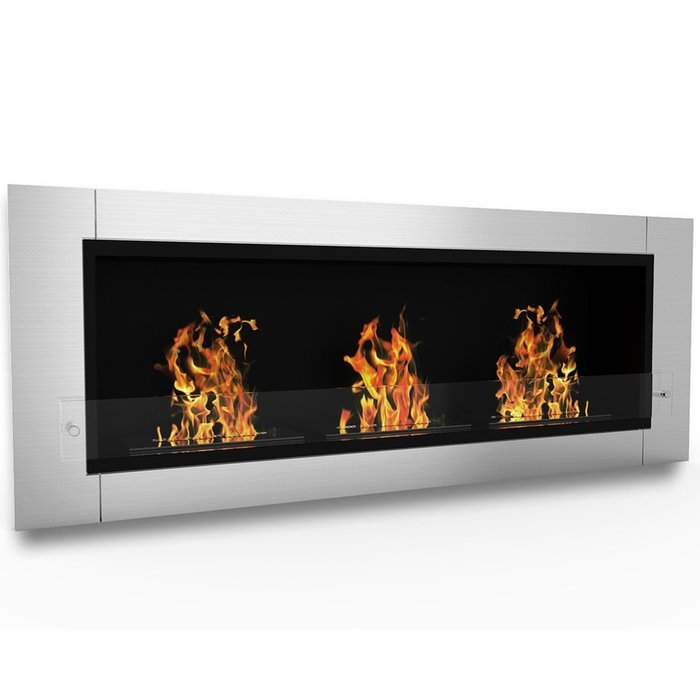Elite Flame Lenox Ventless Bio Ethanol Recessed or Wall Mounted Fireplace