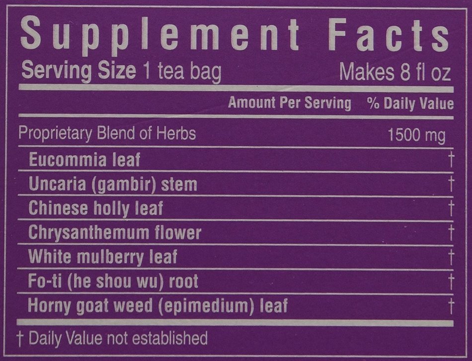 Triple Leaf Tea, Tea Bags, Blood Pressure, 1.4-Ounce Bags, 20-Count Boxes (Pack of 6) N4