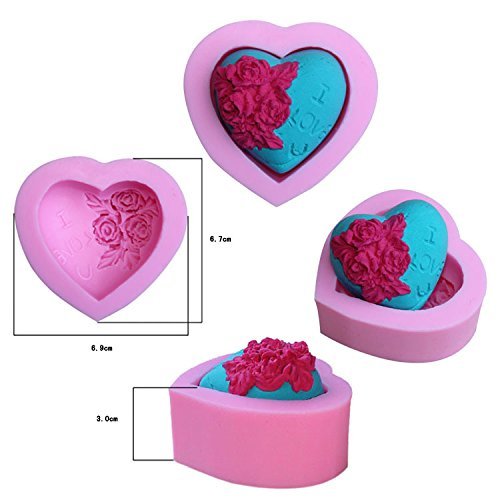 Dachun Love Heart Rose Diary Silicone Gel Non-stick Cake Bread Mold Chocolate Jelly Candy Baking Roasting Mould N2
