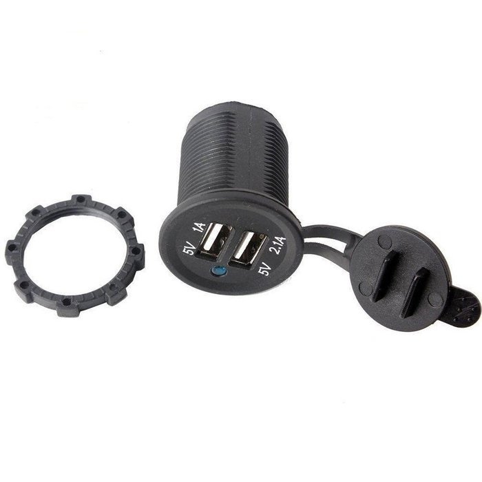Spritech(TM) Car Charger Socket,USB Motorcycle Waterproof Dual USB Port For Truck Motorcycle