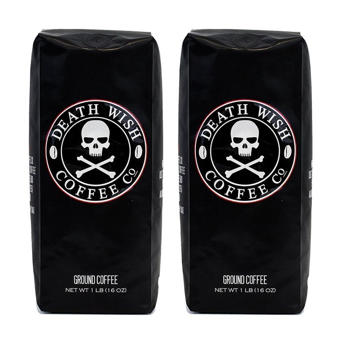 Death Wish Ground Coffee, The World's Strongest Coffee, Fair Trade and USDA Certified Organic, 16 Ounce N7