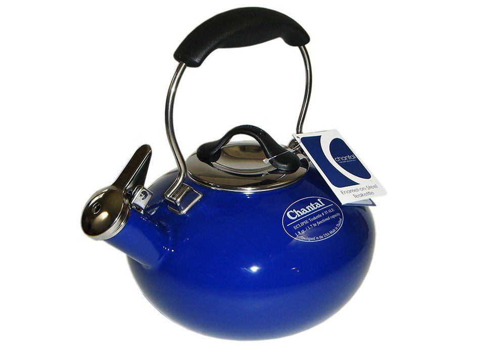 Chantal Eclipse Enamel on Steel Teakettle - 1.8 quart - Red N4